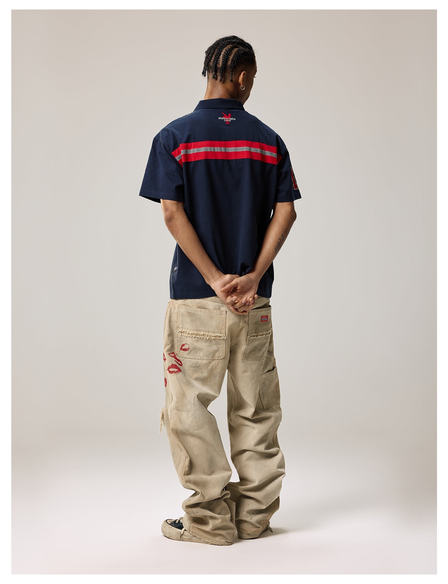 Remedy Kiss Mark Distressed Hole Work Painter Pants