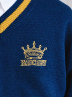 Remedy Embroidered V Neck Knit Sweater
