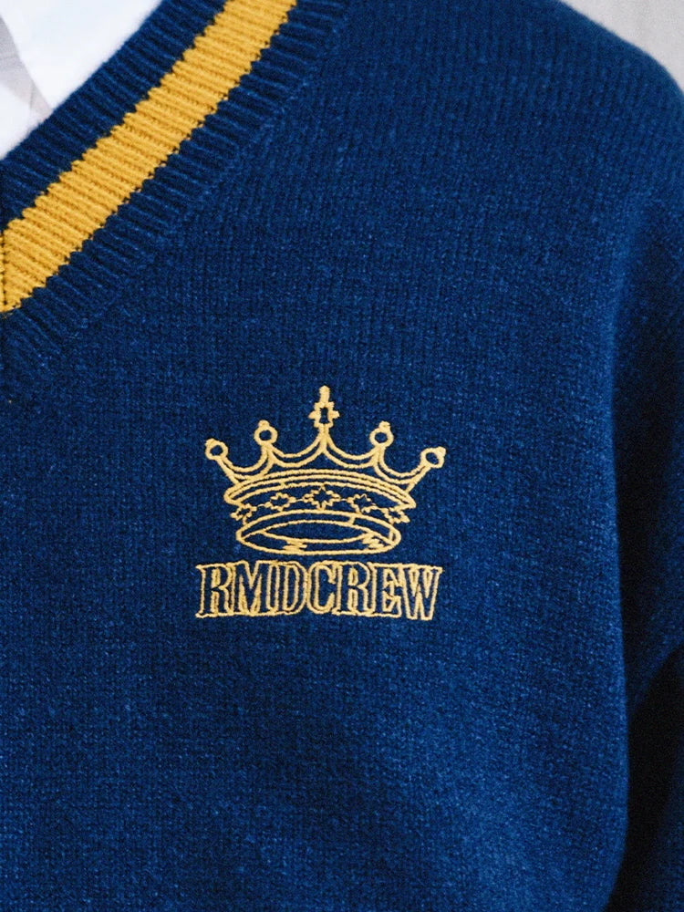 Remedy Embroidered V Neck Knit Sweater