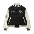 Remedy RMD Pearl Embroidered Leather Varsity Jacket