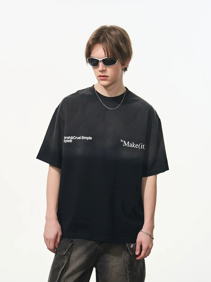 Harsh and Cruel Gradient Washed Logo Tee