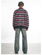 F3F Select Gradient Striped Fuzzy Knit Sweater
