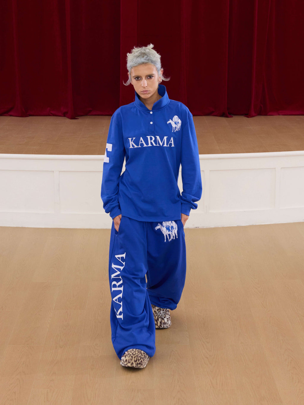 KARMANISTIC Embroidered Printed Baggy Sweatpants