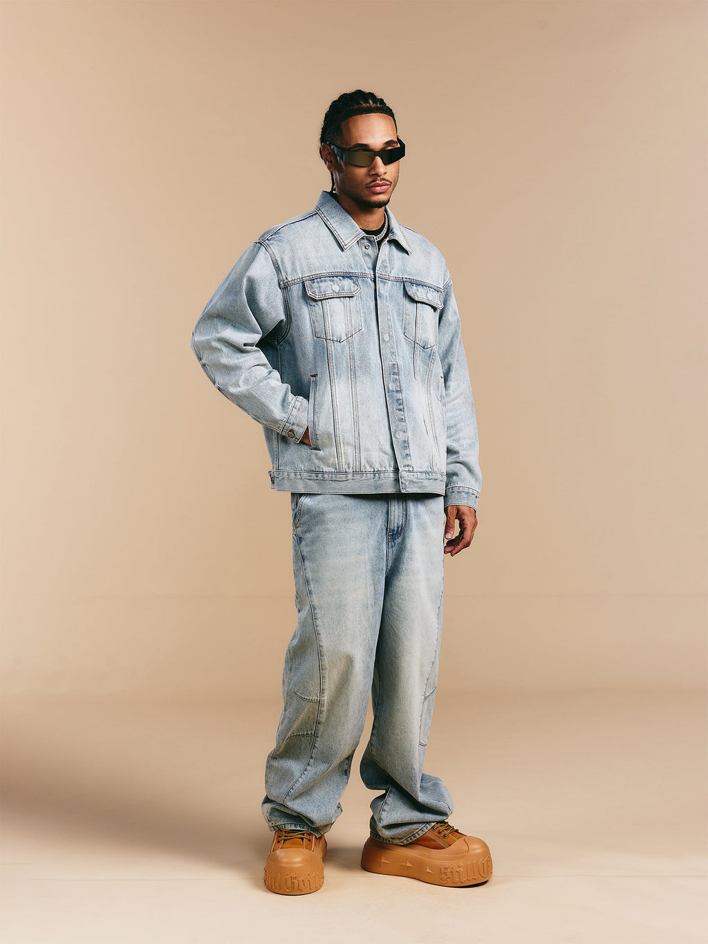 1807 Still Going Vintage Print Wash Denim Jacket