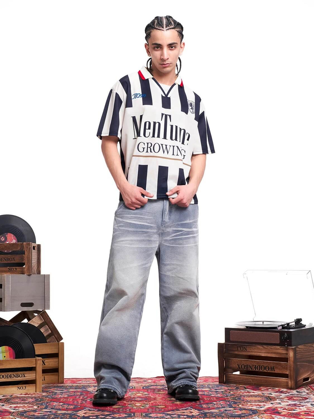 F3F Select Parody Striped Short Sleeve Soccer Jersey