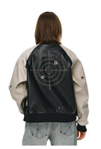 ANTIDOTE Bullseye Color Diamond Studded Leather Baseball Jacket