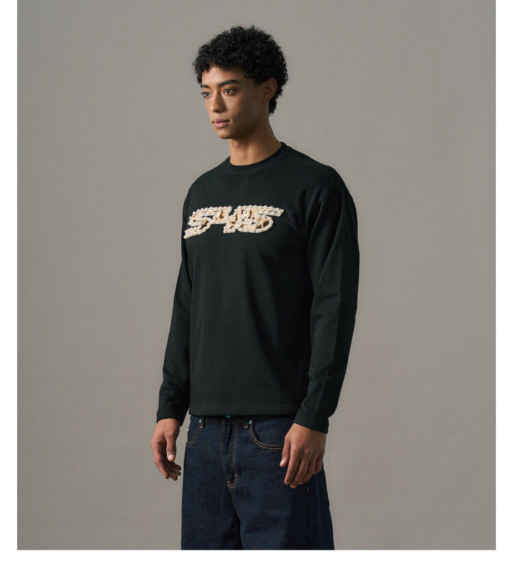 S45 Leopard Patch Pearl Logo Long Sleeve Tee
