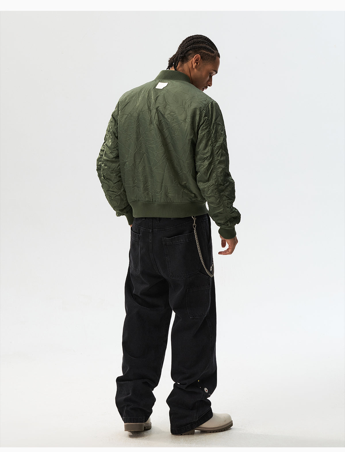 MEDM Crinkled Nylon MA-1 Bomber Jacket