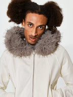 KARMANISTIC Fur Collar Hooded Jacket