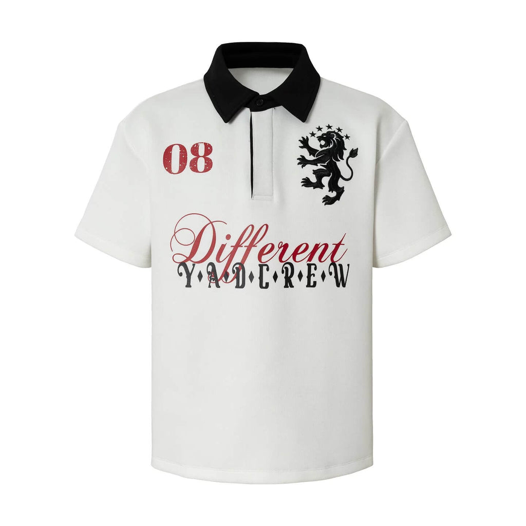 YADcrew Lion Crest Embroidered Polo Shirt