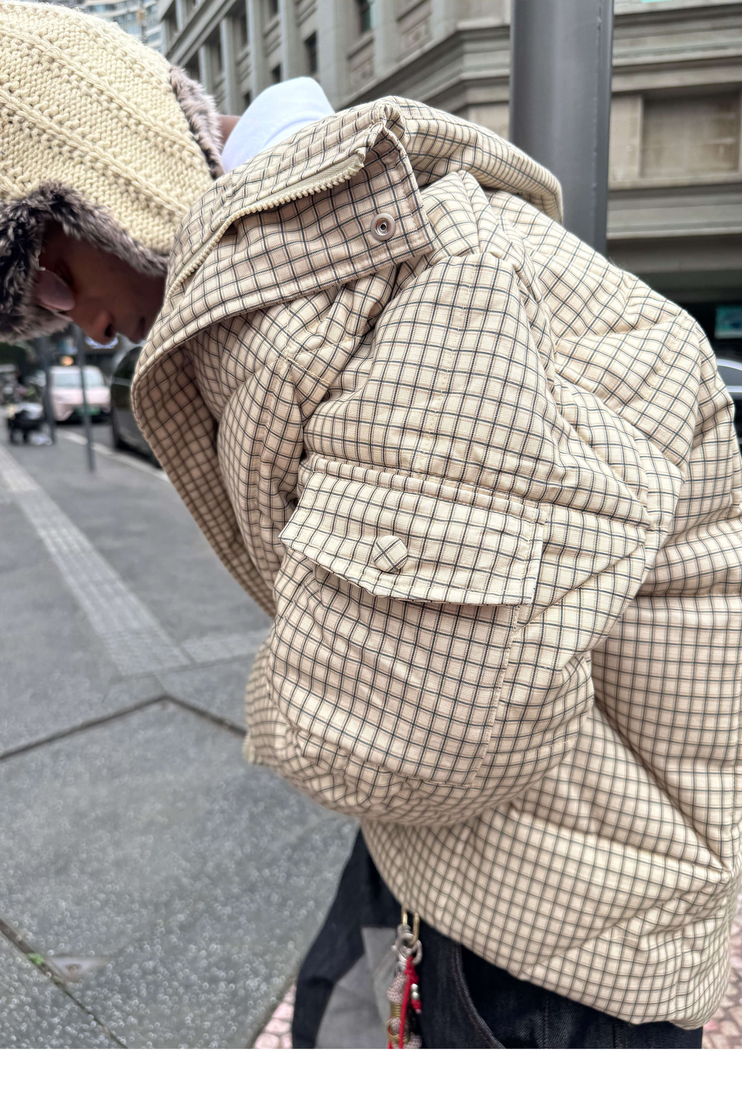 STEEPC Plaid Diamond Quilted Padded Jacket