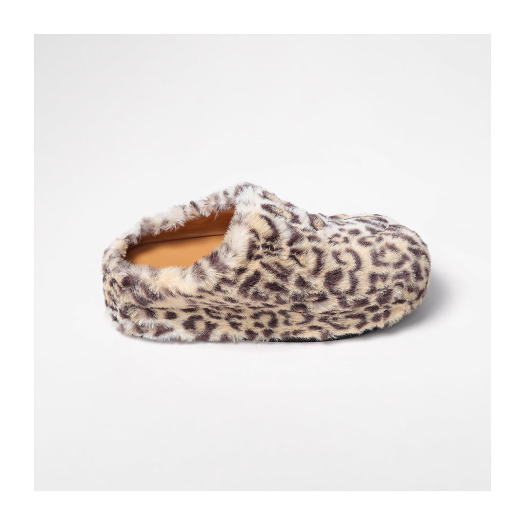 KARMANISTIC Leopard Fur Embroidered Slipper Clogs