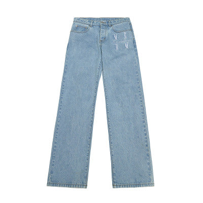 MEDM LOGO Embroidery Denim Pants