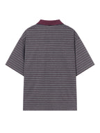 BLIND NO PLAN Striped Raw-Edge Patch Polo