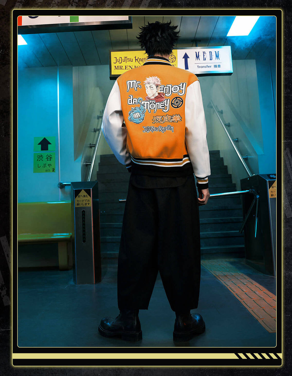 MEDM × Jujutsu Kaisen Character Patch Varsity Jacket