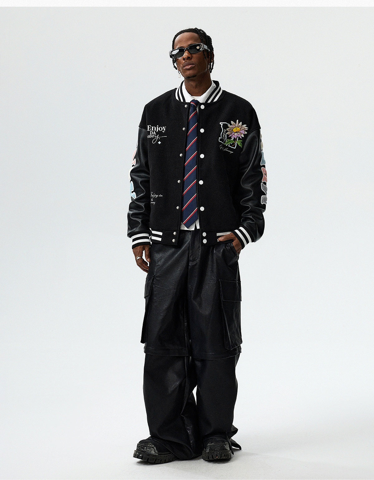 MEDM Daisy Floral Varsity Jacket