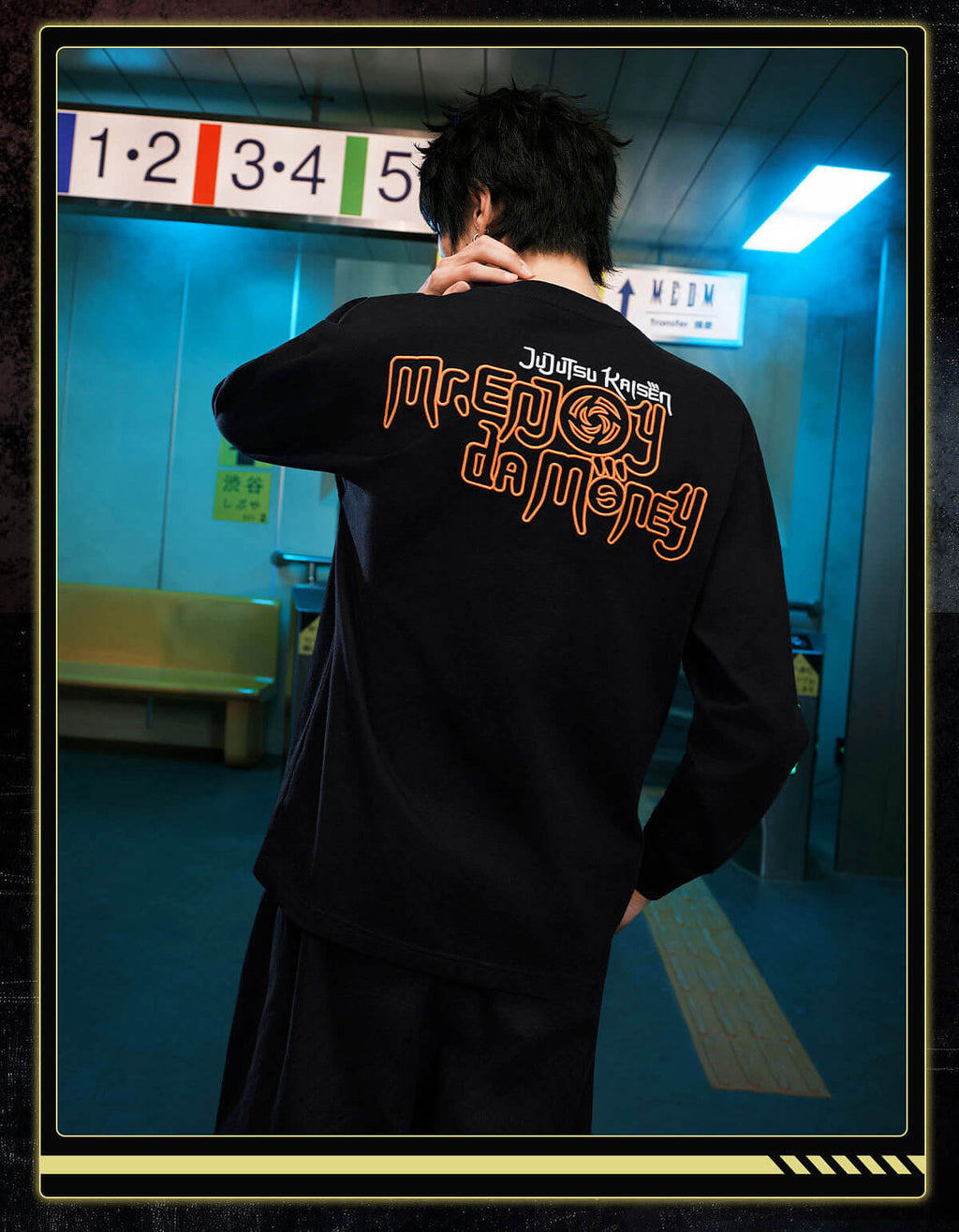 MEDM × Jujutsu Kaisen Big M Logo Character Print Embroidered Long Sleeve Tee