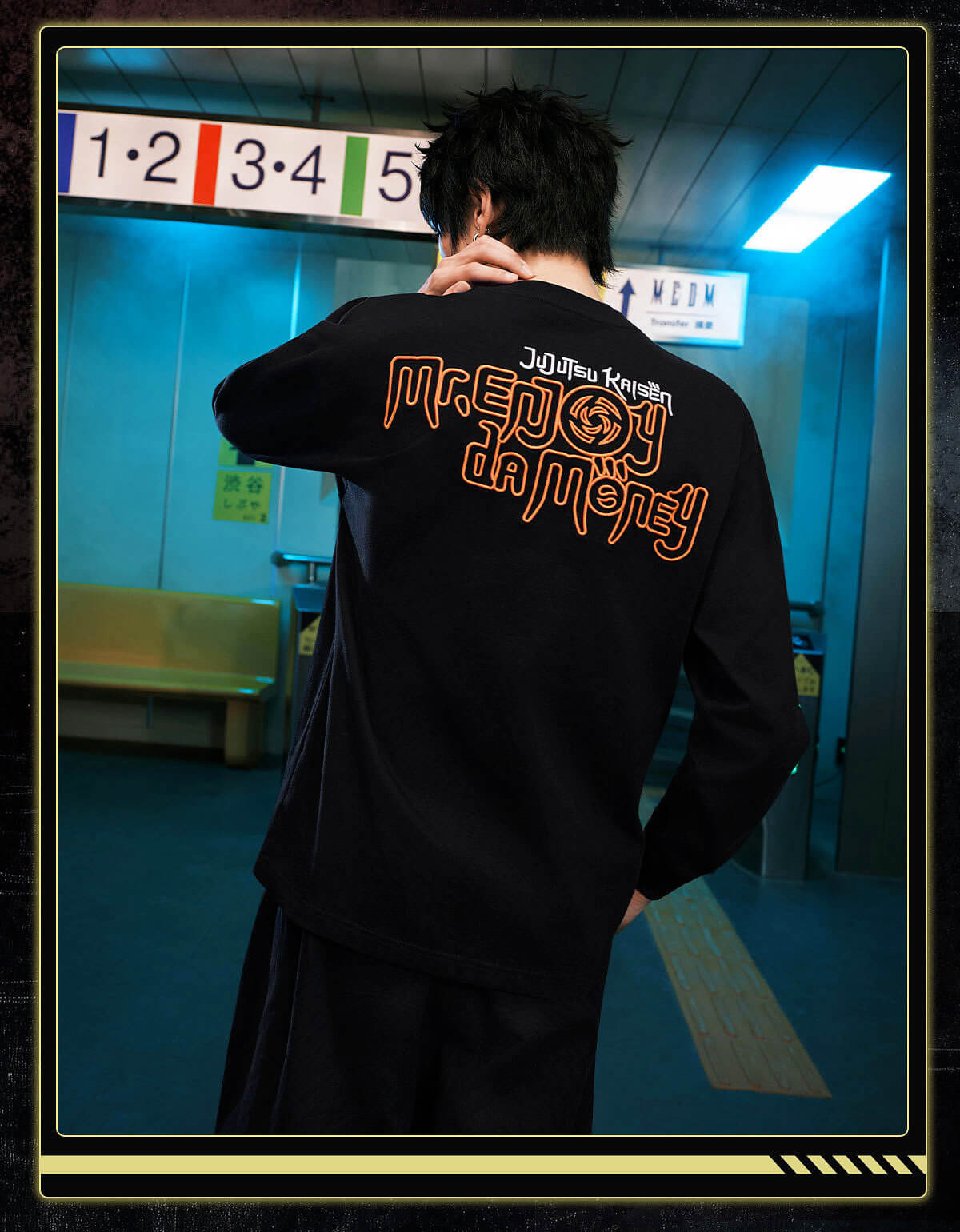 MEDM × Jujutsu Kaisen Big M Logo Character Print Embroidered Long Sleeve Tee