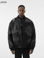 JHYQ Embroidered  PU Leather Baseball Jacket