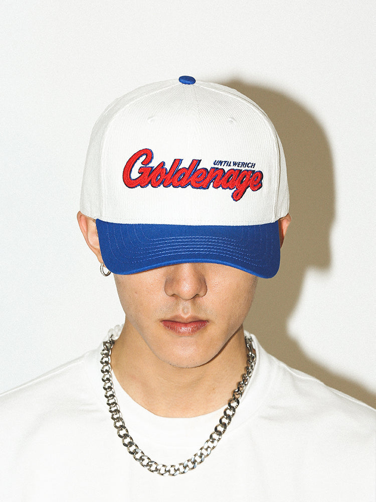 UNTILWERICH 3D Embroidered Corduroy Baseball Cap