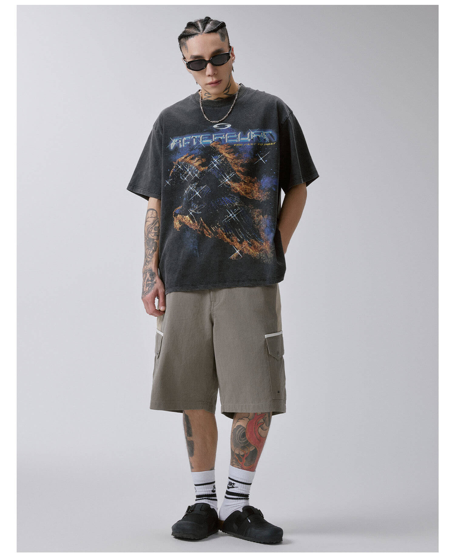 F2CE Color Block Patchwork Pocket Utility Shorts