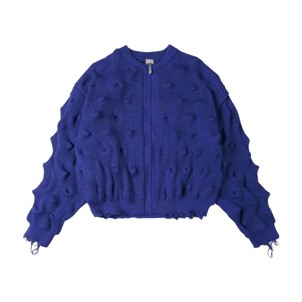 Labt Wave Distressed Knit Cardigan
