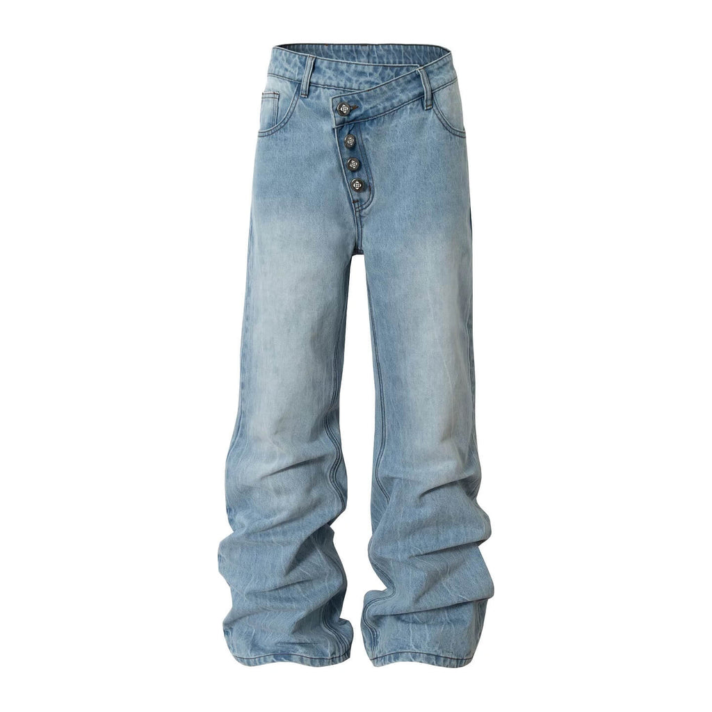 YADcrew Crossover Waist Washed Jeans