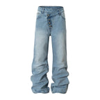 YADcrew Crossover Waist Washed Jeans