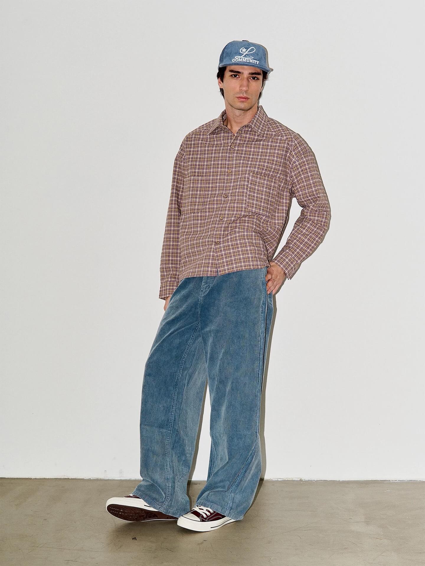 LIBERAFIT Vintage Corduroy Baggy Pants