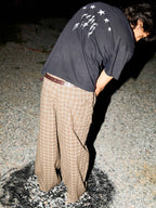 LIBERAFIT Plaid Seersucker Baggy Suit Pants