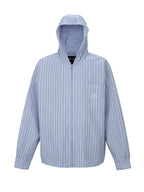 F2CE Striped Zip Up Hooded Shirt Jacket