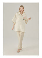 EMPTY REFERENCE Cute Small Flower Short Sleeve Shirt