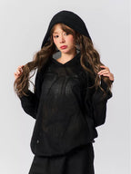 S45 Star Logo Mesh Knit Hoodie