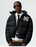 MEDM 3D Embroidered Lace Puffer Jacket