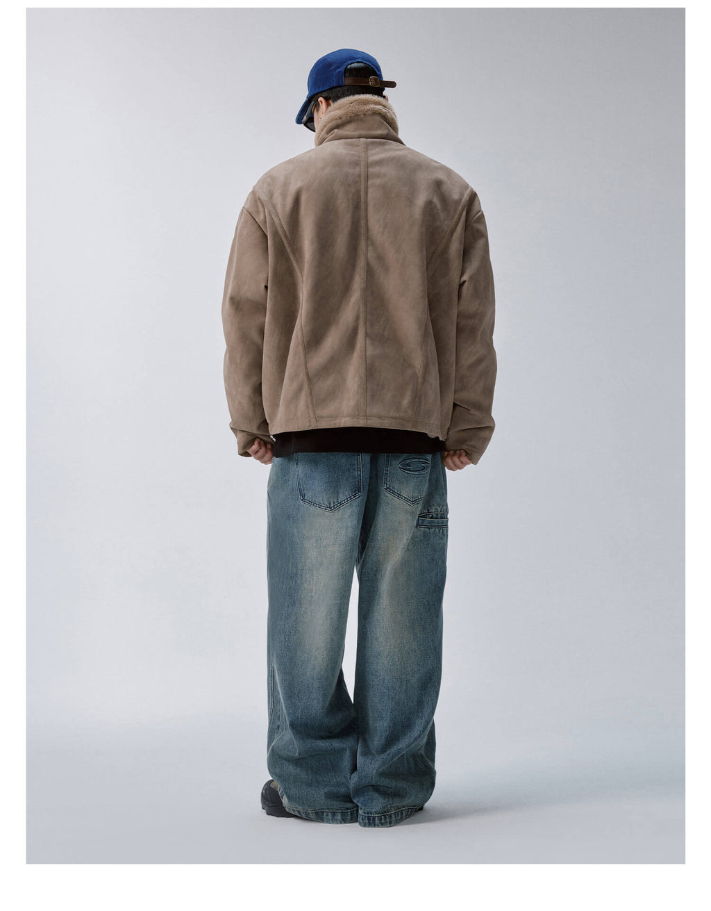 F2CE Long Fur Lined Suede Jacket