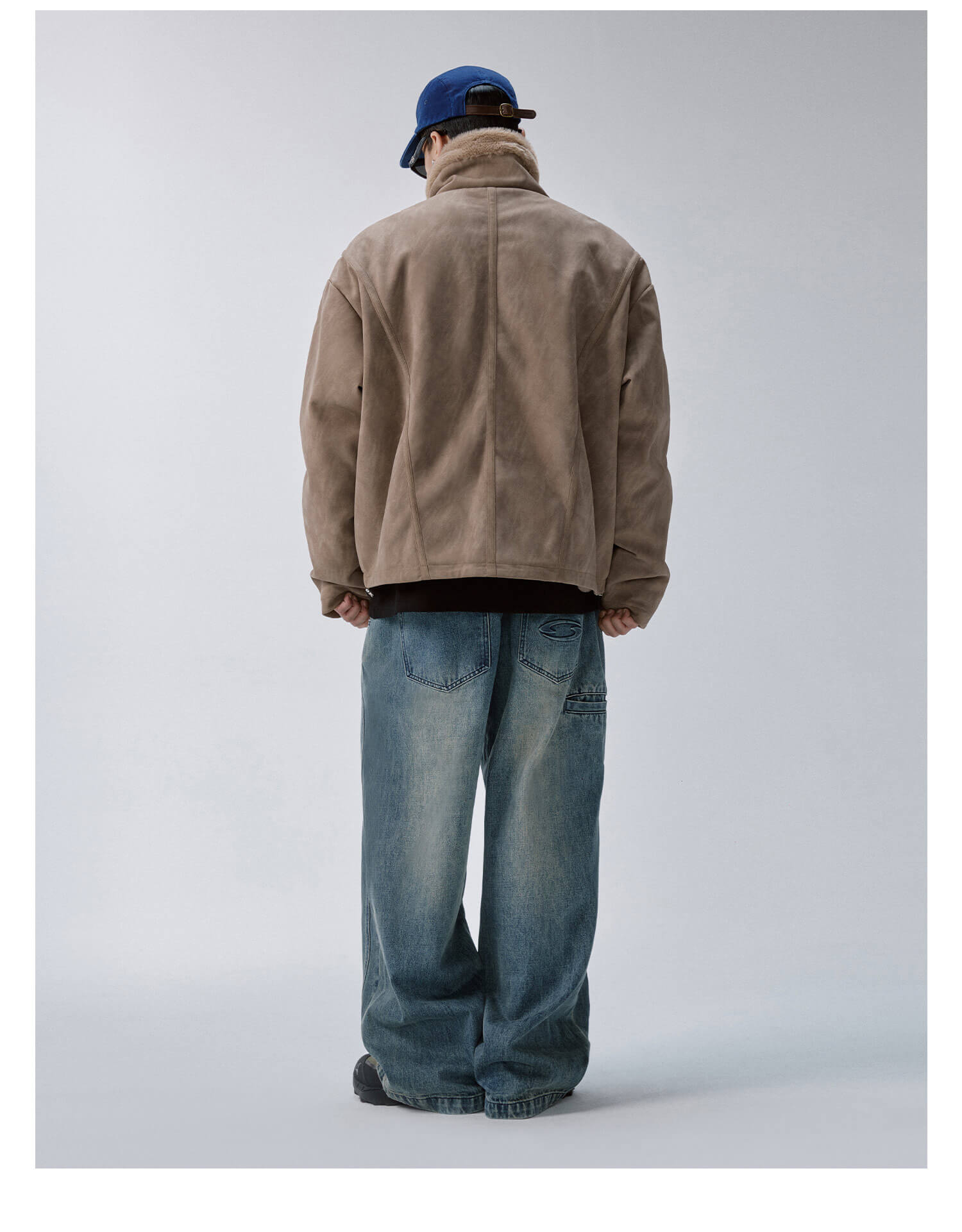 F2CE Long Fur Lined Suede Jacket