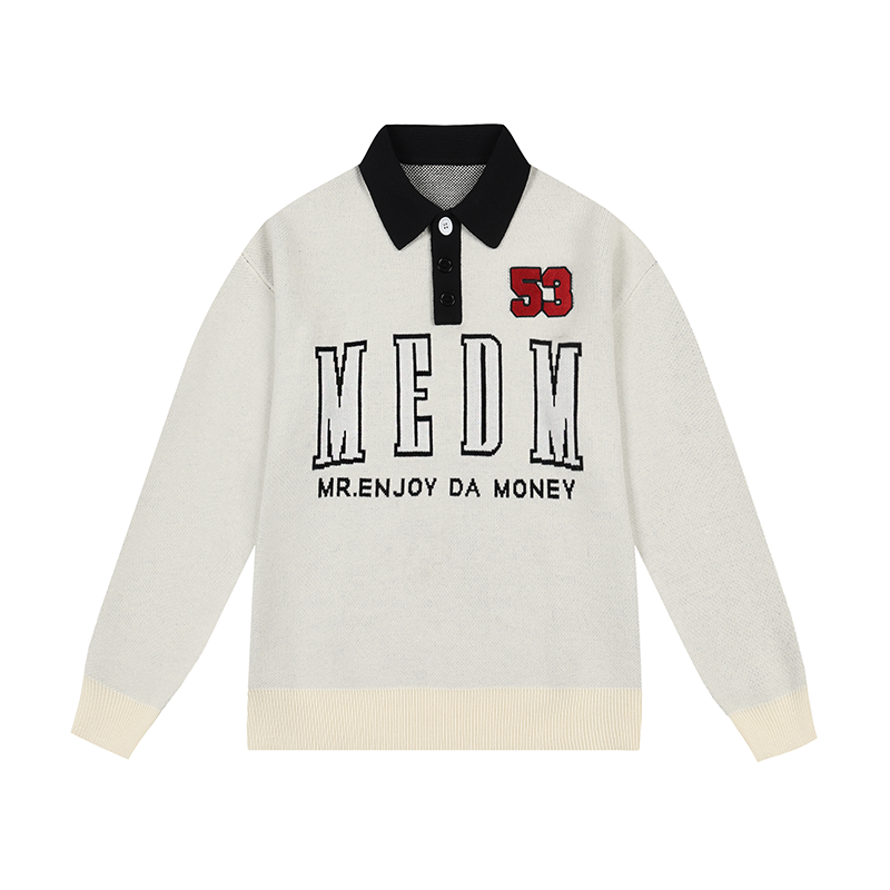MEDM Patchwork Striped Elbow Knit Sweater