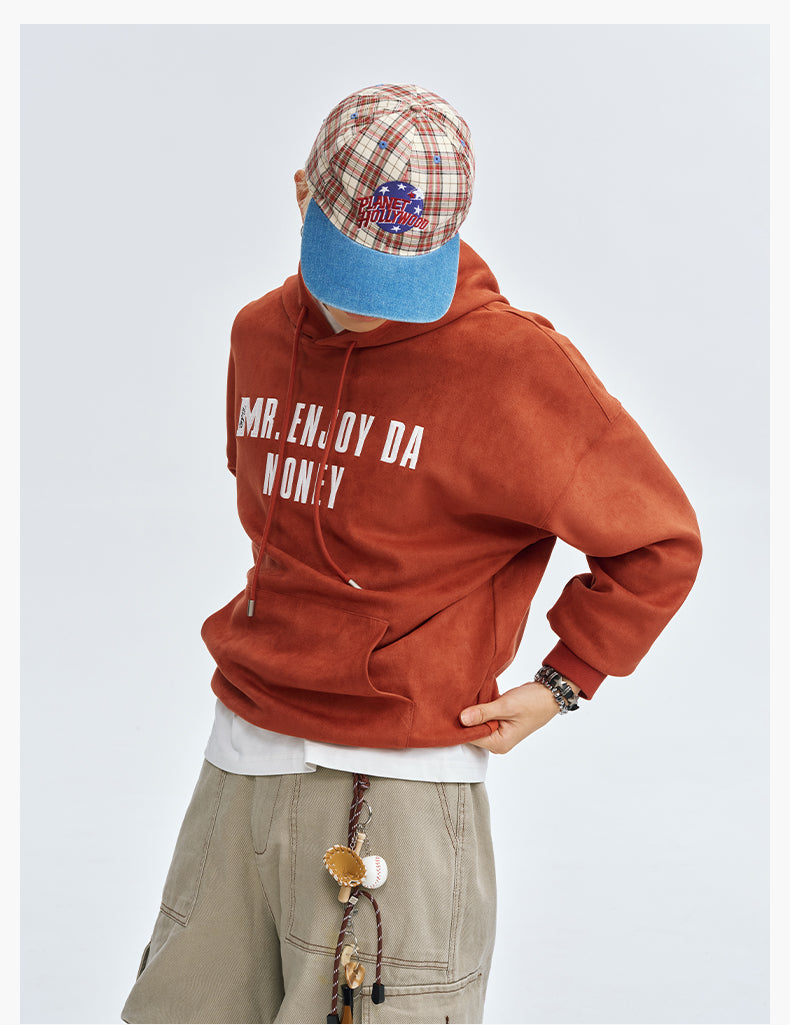 MEDM Basic Letter Logo Suede Hoodie