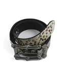 S45 Snake Pattern Studded Metal Buckle Belt