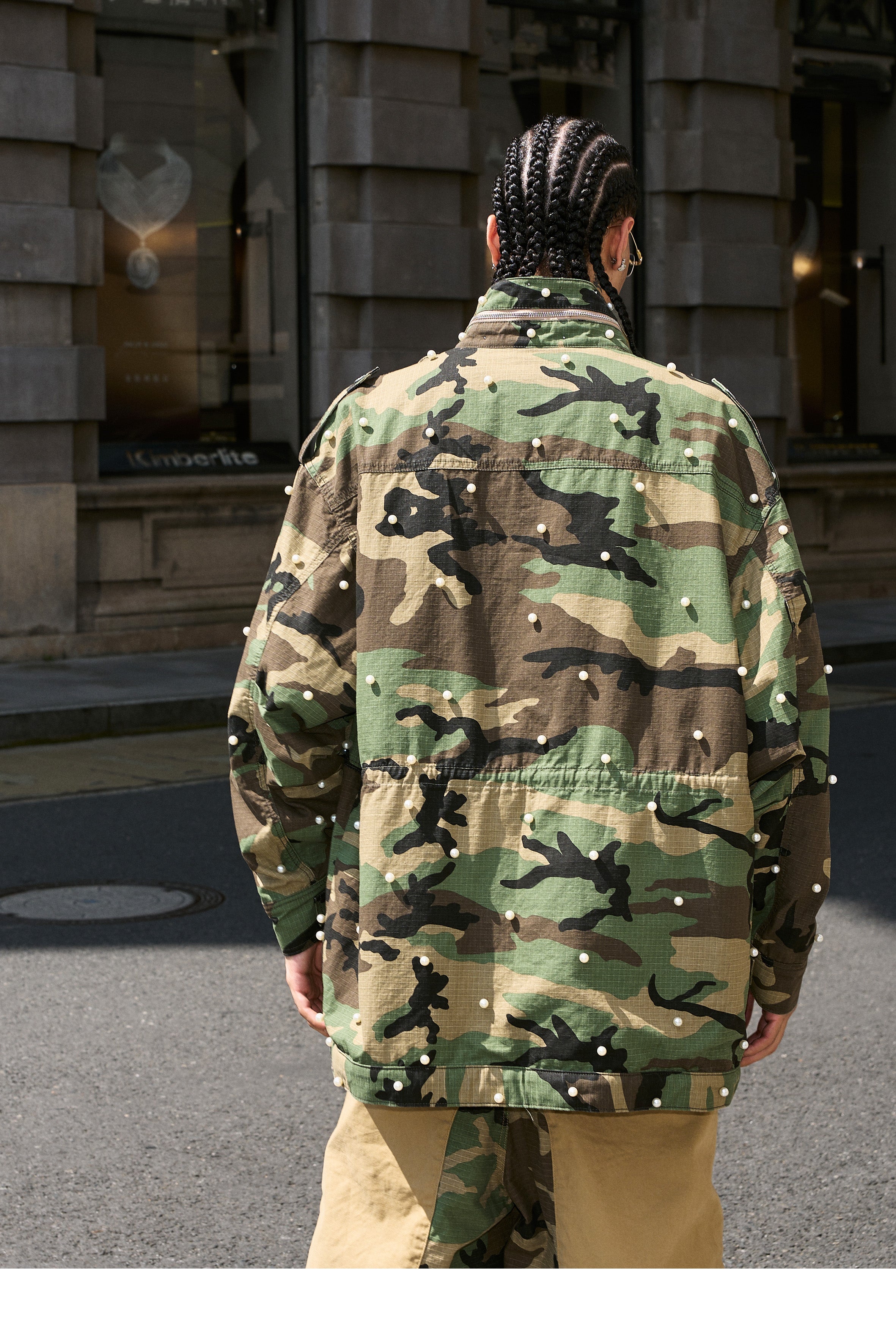 STEEPC Camouflage Pearl Studded M65 Field Jacket