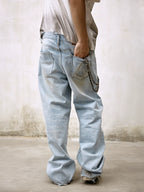 Remedy Back Pocket 3D Design Washed Hole Jeans