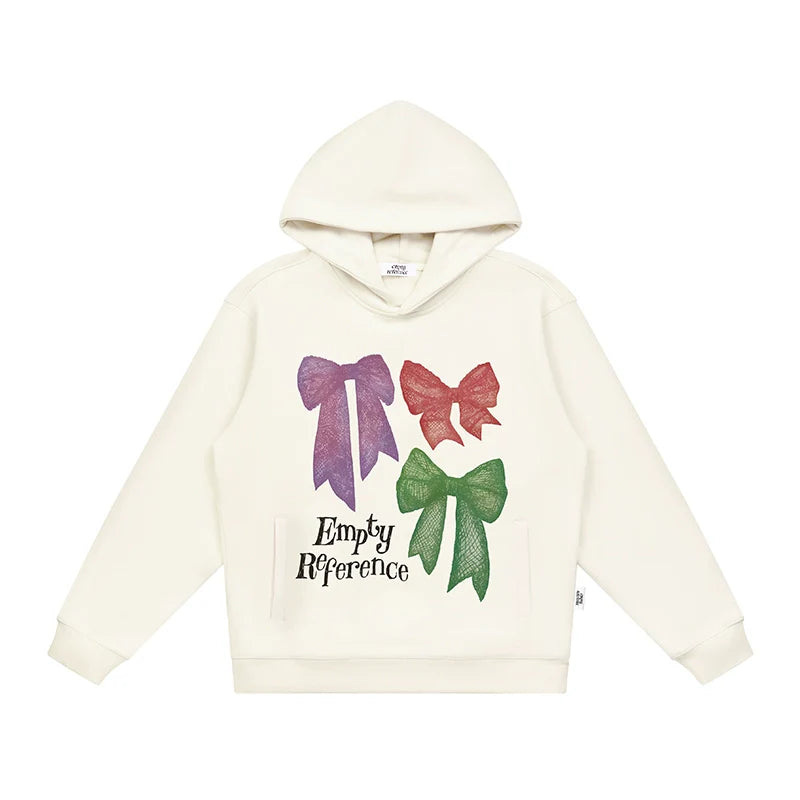 EMPTY REFERENCE Lace Bow Hand Painted Hoodie