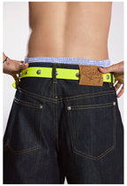 Remedy Neon Metal Studded Leather Belt