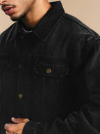 1807 Cat Whiskers Washed Black Denim Jacket