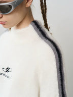 Harsh and Cruel Striped Mohair Logo Knit Sweater