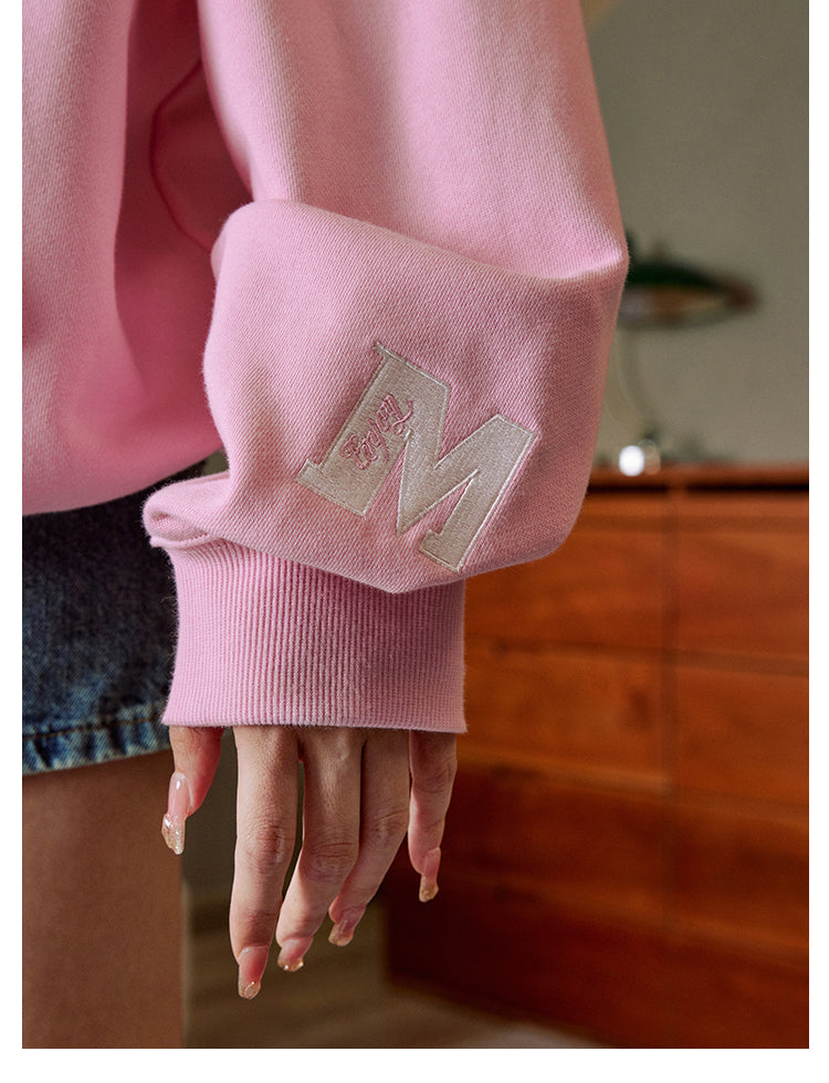 MEDM Basic Logo Embroidery Zip Up Hoodie