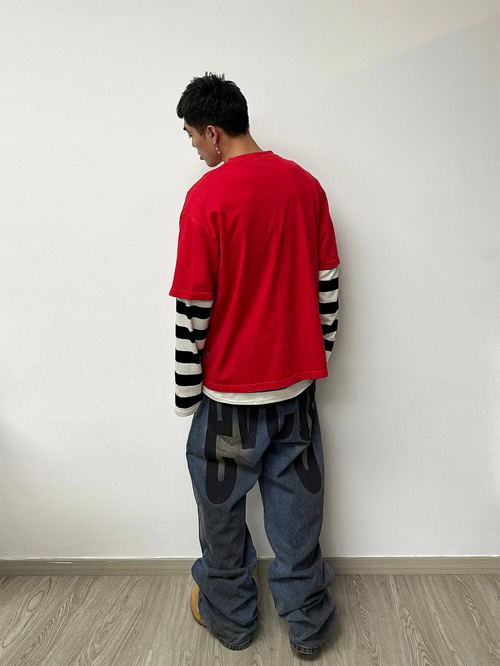 EVETS Dirty Wash Print Jeans