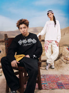 YADcrew Galaxy Star Puzzle Foam Print Long Sleeve Tee