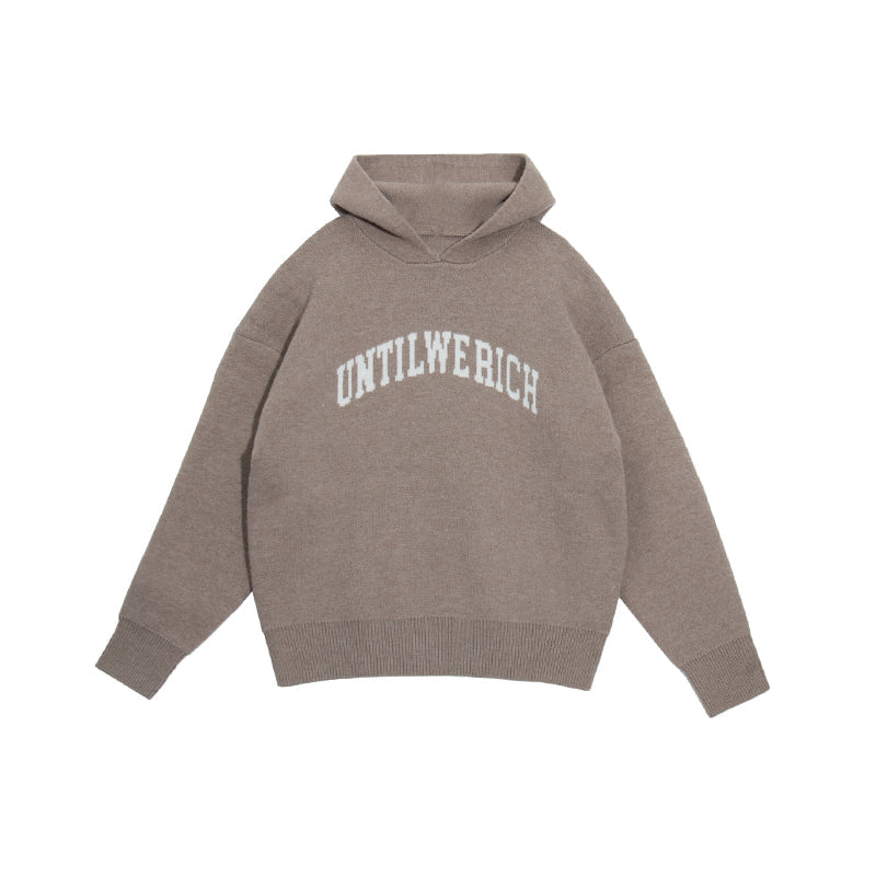UNTILWERICH Jacquard Hooded Knit Sweater