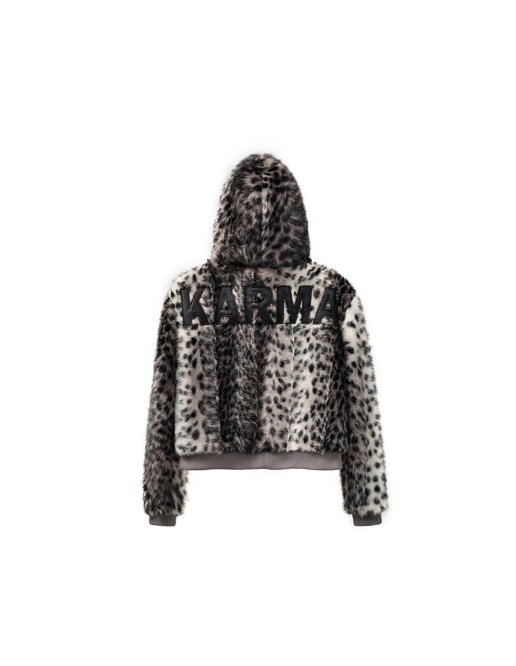 KARMANISTIC Leopard Fur Hooded Jacket